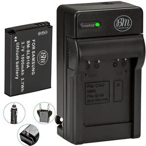 BM SLB-10A Battery & Charger for Samsung WB800F WB850F WB2100 SL620 SL720 SL820  - Picture 1 of 7