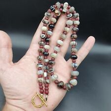 AA Suleimani Agate Beads Vintage Himalayan Indo Tibetan Eye Beads Necklace