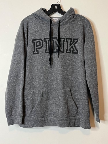 UNDERCOVER Felpa con cappuccio Victoria Secret rosa grigio donna M misto cotone tasca canguro