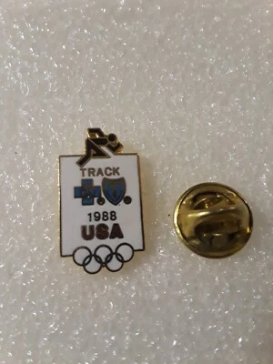 Vintage 1988 Blue Cross Blue Shield USA Track Olympic Sponsor Pin - Image 1 of 2