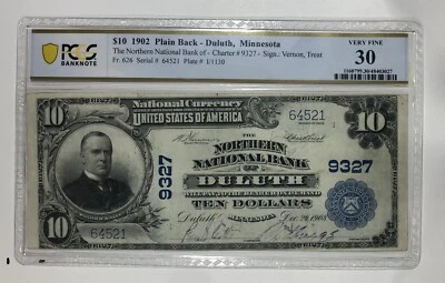 1902 $10 National Bank Note, Duluth MN. PCGS30. - Image 1 of 3