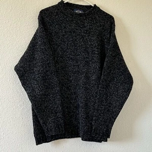 Orkney Island Vintage Wollmischung Fischer Strick Pullover Herren Large schwarz grau Gramp - Bild 1 von 11