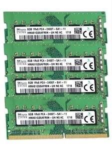 Hynix 32GB 4X8GB DDR4 PC4-19200 DDR4-2400MHz SODIMM Memory Ram HMA81GS6AFR8N - Picture 1 of 5