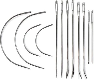Heavy Duty Hand Sewing Needles Set - 12 Needles for Upholstery, Leather, Carpet - Picture 1 of 1