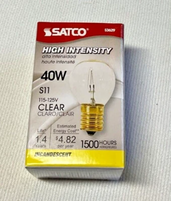 Satco S3629 Intermediate Base 40-Watt S11 Light 1 Count - Clear - Image 1 of 2