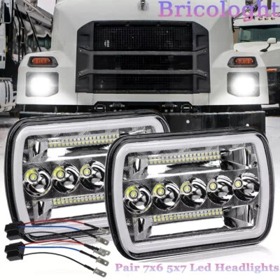 2 PIEZAS 105W 7x6" 5x7" LED haz alto/bajo faros para camión Mack MD7 CH CH600 MS300P Foto 1 de 4
