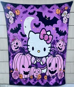 NEW Hello Kitty Halloween EXTRA LARGE Plush Blanket Almost 80in X 60in/One Sided - Picture 1 of 1