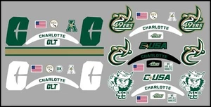 Calcomanías alternativas de casco Charlotte 49ers UNC tamaño completo - 5 diseños para elegir - Imagen 1 de 7
