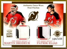 2002-03 Crown Royale Dual Patches #14 Martin Brodeur / Patrik Elias PATCH /153
