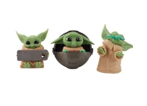 3pc Yoda Star Wars Baby Yoda Mandalorian Playset 3 Figure Cake Topper Toy Set - Picture 1 of 1