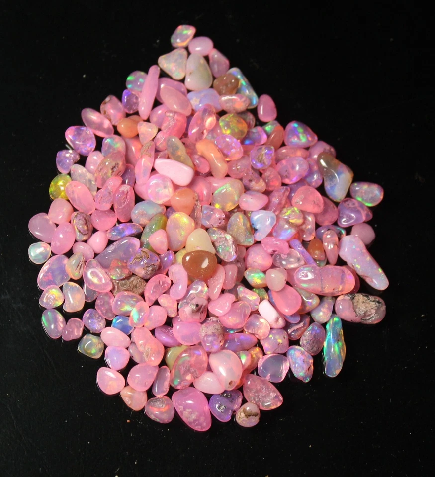 100 Pcs Lot AAA Natural Multi Flash Ethiopian Opal Rough Welo Fire Opal Stone - Image 1 of 1