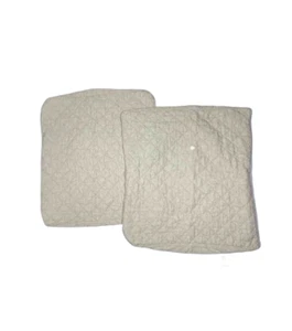 Restoration Hardware Quilted Diamond Shams Pillowcases Khaki Beige Pair Euro - Picture 1 of 7