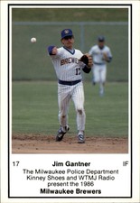 1986 (BREWERS) Brewers Police #10 Jim Gantner