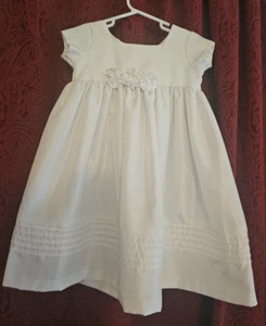VESTIDO Bebé Niña Pequeña con Flores Blanco Bendición Bautizo Talla Med. Niño pequeño - Imagen 1 de 11