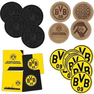 Borussia Dortmund Bierdeckel Untersetzer Kork Silikon Holz Glasuntersetzer BVB