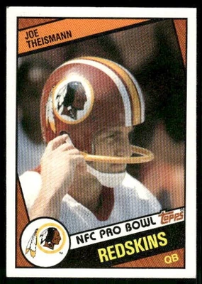 1984 Topps Joe Theismann #390 Washington Redskins - Image 1 of 2