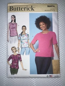 Butterick Sewing Pattern 6874 Misses' Knit Tops Size 8 - 16, UNCUT FF - Picture 1 of 3