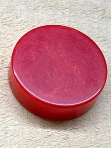 Vintage Red Bakelite Backgammon Piece Round - Picture 1 of 8