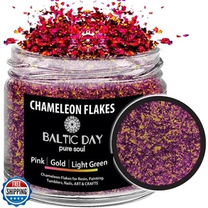 Chameleon Flakes for Resin [ Pink | Gold | Light Green ] - Color Shift Mica P - Picture 1 of 5