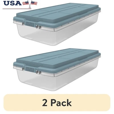 Clear Storage Bins Stackable Durable Organizing Container Household Items New - Image 1 of 4