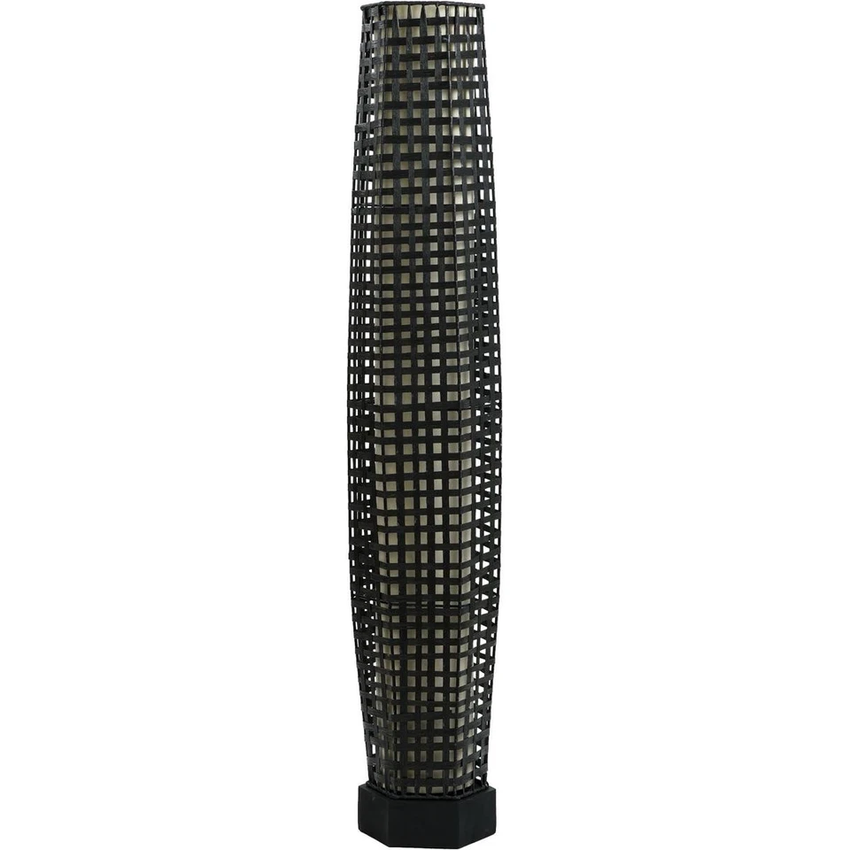 StyleCraft Home Collection L74305DS OPEN BOX Up Light Floor Lamp Woven Black - Image 1 of 1