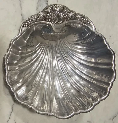 Plato de plata vintage Sheffield Silver Co concha de almeja estilo victoriano sobre cobre Foto 1 de 4