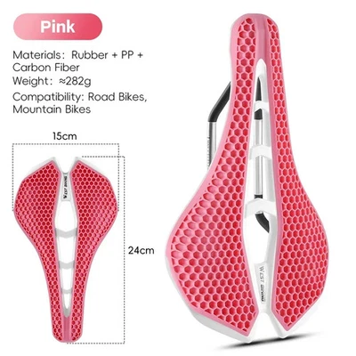 Sillín de bicicleta de carretera MTB impreso en 3D cómodo transpirable asiento de bicicleta de panal Foto 1 de 4