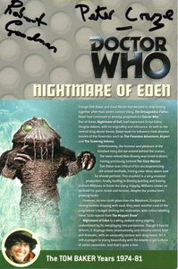 Doctor Who: Nightmare of Eden DVD Insert Signed by PETER CRAZE + 1 - Picture 1 of 1