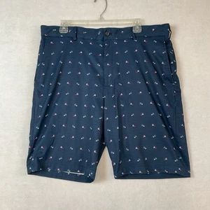 Walter Hagen 11 Shorts Herren 38 dunkelblau pink weiß Golfwagen Print Flatfront - Bild 1 von 10