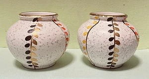 PR VINTAGE DÜMLER & BREIDEN WEST GERMAN POTTERY VASES 146 GOLD ORANGE YELLOW BLK - Picture 1 of 6