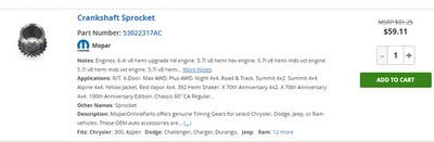 Kit de sincronización All Mopar Gen2 Hemi Foto 1 de 4