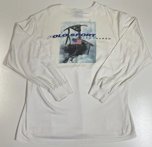 Camiseta Polo Deportiva Ralph Lauren Arctic Challenge Manga Larga De Colección Talla L Años 90 - Imagen 1 de 10