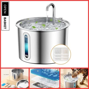 Oneisall Cat Water Fountain for Drinking,2L Stainless Steel Cat Fountain Faucet - Picture 1 of 9