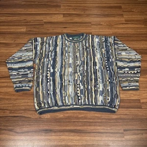 Tundra Canada Vintage Sweater 3D Knit Biggie Coogi-Style Cosby Men’s XL Rap Hip - Picture 1 of 11