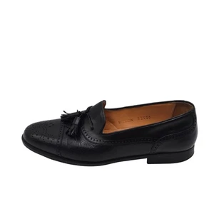 Mezlan Shoes Mens Size 7.5 Black Havana Tassel Loafers Leather Brogue Dress - Picture 1 of 14