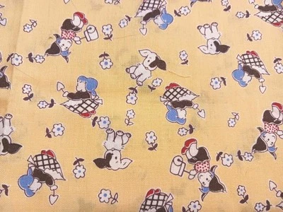 Just Makin Conversation 1930s Repro Maywood Studio Cotton Fabric Yellow 1 Yd - Image 1 of 4