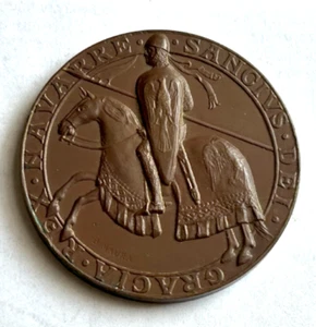 SANCIUS DEI GRACIA REX NAVARRE BRONZEMEDAILLE 1212-1912 (KÖNIG SANCHO VII) - 50 mm - Bild 1 von 2