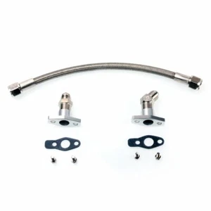 TRITDT Turbo Oil Drain Line Kit 35cm 8AN Flange 38mm for KKK K03 K04 K06 - Picture 1 of 1