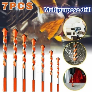 7x Masonry Drill Bit Set Extra Tough Carbide Drill Bits for Stone Concrete Brick - Picture 1 of 11