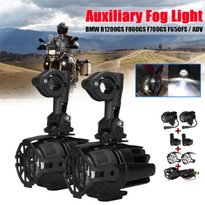 40W LED Fog Light Driving Spot Lamp + Guard + Harness for BMW R1200GS F800GS ADV - Image 1 of 4