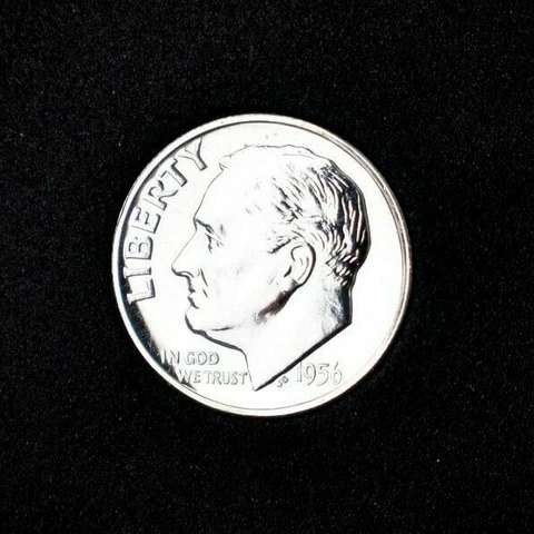 1956 B/U Proof Roosevelt Dime~90% Silver~Combined shipping~ Cover