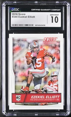 EZEKIEL ELLIOT ROOKIE 2016 Score #344 GEM MT 10 + COUPONS + FREE SHIPPING! - Image 1 of 2