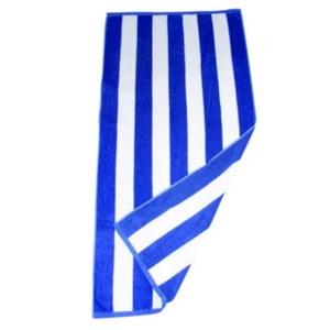 BULK 20 x Havana Hotel Cotton Pool Beach Towels Blue Striped | Bnb Supplies - Picture 1 of 2