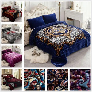 King Blanket Thick Korean Mink Bedding Blanket 7/9lbs 85x95" + a Throw Free Gift - Picture 1 of 64