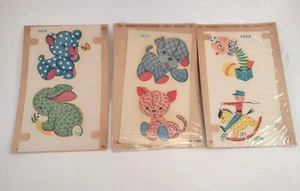 Vintage Duro Decal Transfers Set Of 3 Cute Animal Designs Nursery Children Retro - Picture 1 of 7