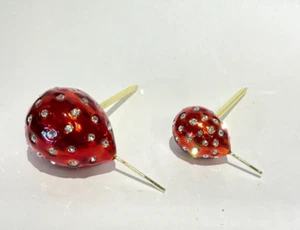 Keren Kopal Pair metal Red Balloon Hand made with Austrian Crystals - Imagen 1 de 7