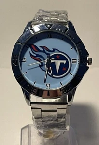Tennessee Titans Football Team Logo Men's Stainless-Steel Silver Watch NEW - Picture 1 of 7