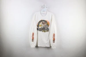 Vintage Y2K 2009 Harley Davidson Herren 2XL Eagle Fire Flames Langarm T-Shirt USA - Bild 1 von 17