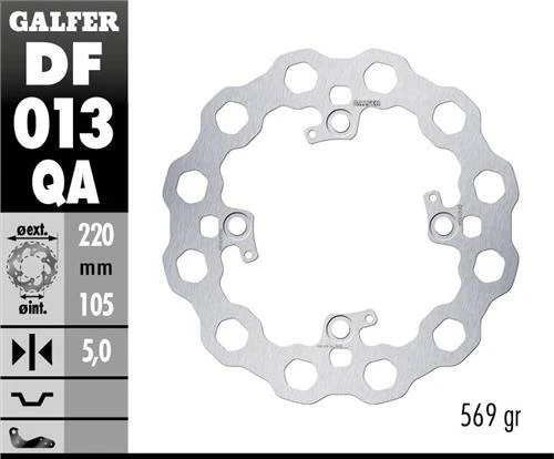 Rear Brake Disc Galfer Triumph Daytona 650 03-05 DF013QA - Image 1 of 1