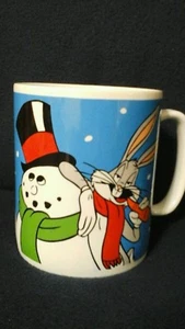 Mug Coffee WARNER BROS. - BUGS BUNNY SNOWMAN JUMBO SIZED, Vintage 1997 - Picture 1 of 5